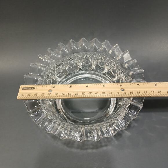 Reverse Torpedo Pattern 7" Round Glass Bowl, Vtg EAPG by Dalzell, Gilmore, Leigh - Picture 9 of 10